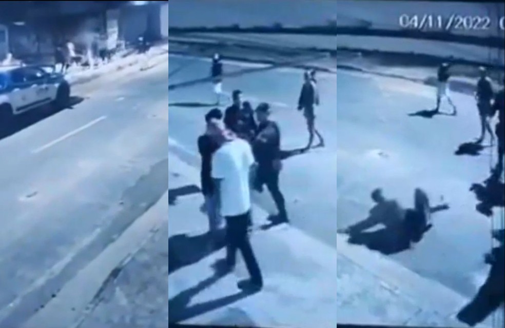 Câmera de segurança registrou ação dos policiais em Boa Vista — Foto: Arquivo pessoal 