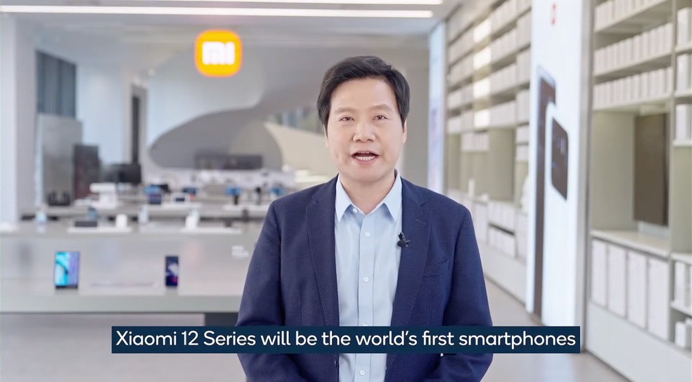 Lei Jun, CEO da Xiaomi, em evento de lançamento de novo Snapdragon — Foto: Reprodução/Qualcomm