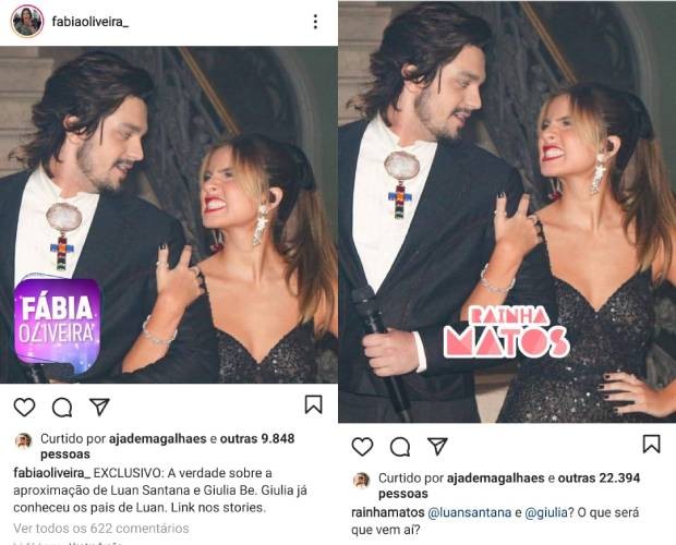 Jade Magalhães curte post sobre possível envolvimento do ex-noivo, Luan Santana, com Giulia Be (Foto: Reprodução/Instagram)