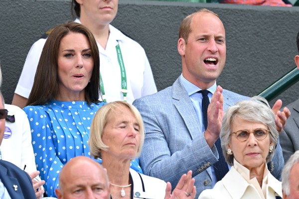 O Príncipe William e a Duquesa Kate Middleton em partida do torneio de tênis de Wimbledon (Foto: Getty Images)