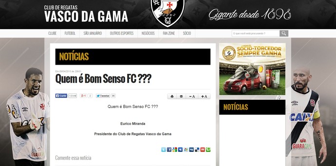 Eurico rebate movimento após apoio a Fla e Flu: Quem é Bom Senso FC?