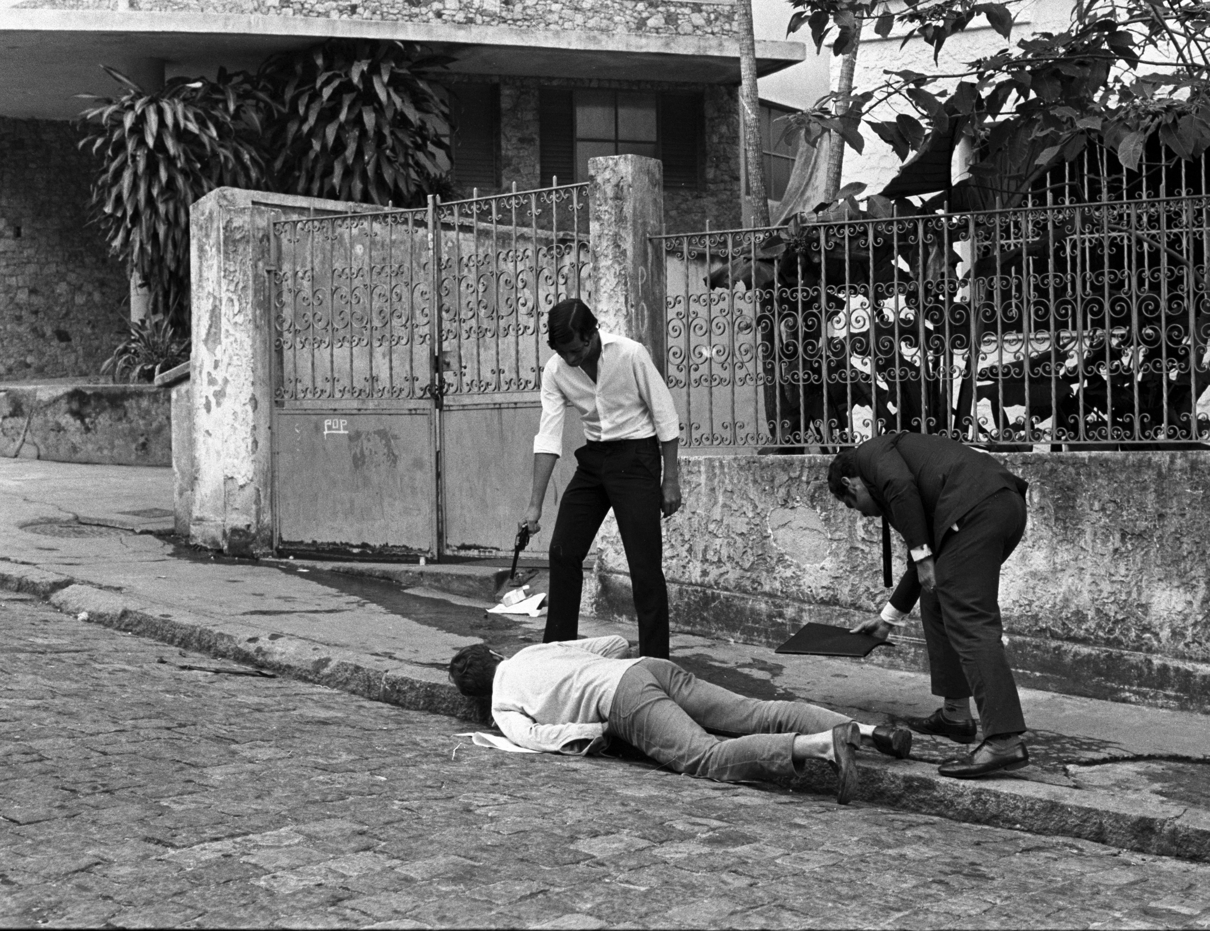 Reconstituição do assassinato do major Westernhagen, na Rua Araucária, Jardim Botânico, no Rio
