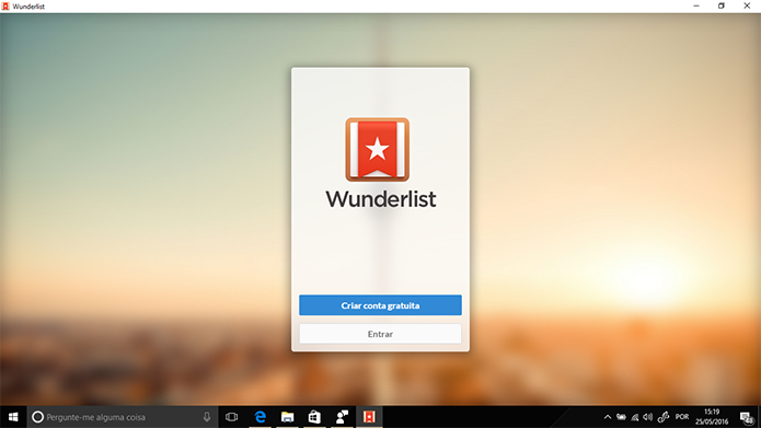Usuário pode fazer login ou criar nova conta para usar Wunderlist no Windows (Foto: Reprodução/Elson de Souza)