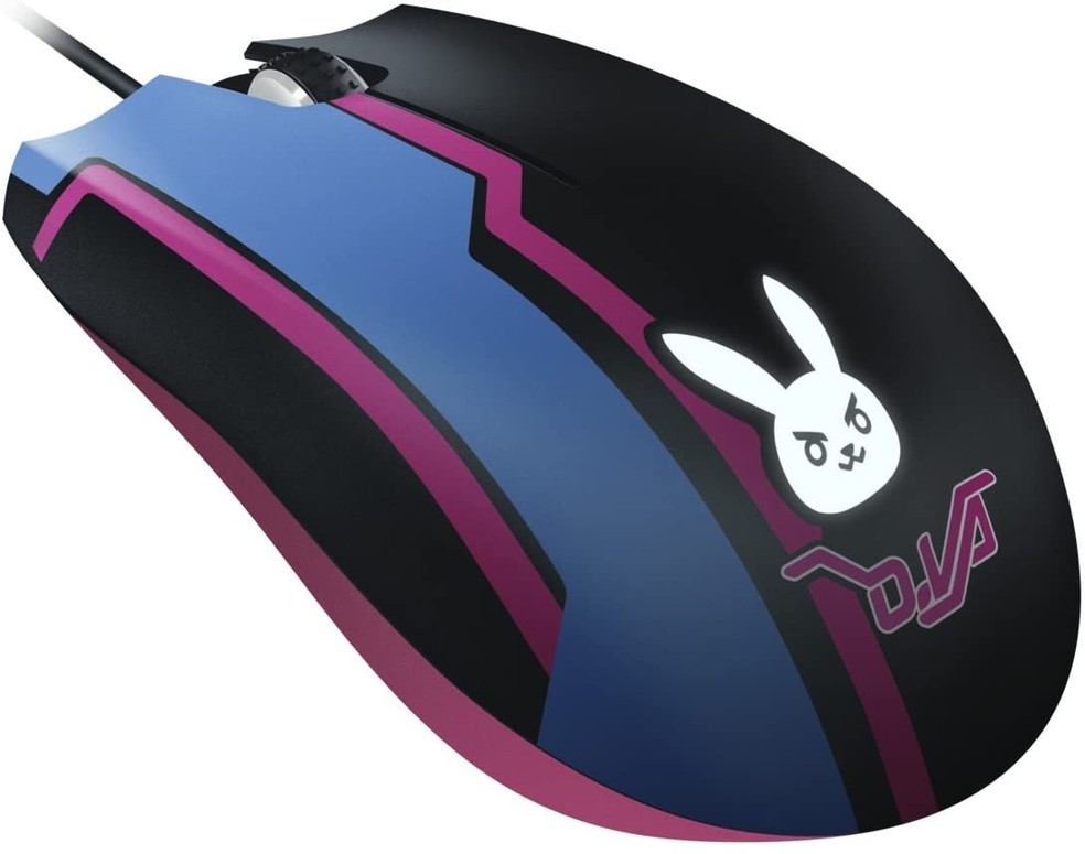 Razer Abyssus Elite D. Va é um modelo com detalhes coloridos em seu design — Foto: Divulgação/Razer