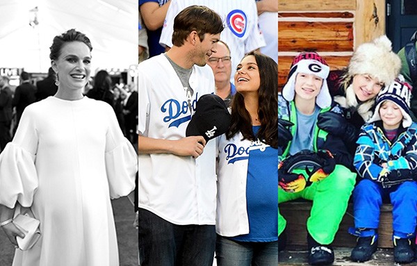 Natalie Portman, Ashton Kutcher e Mila Kunis, Kate Hudson e filhos (Foto: Getty Images / Instagram)