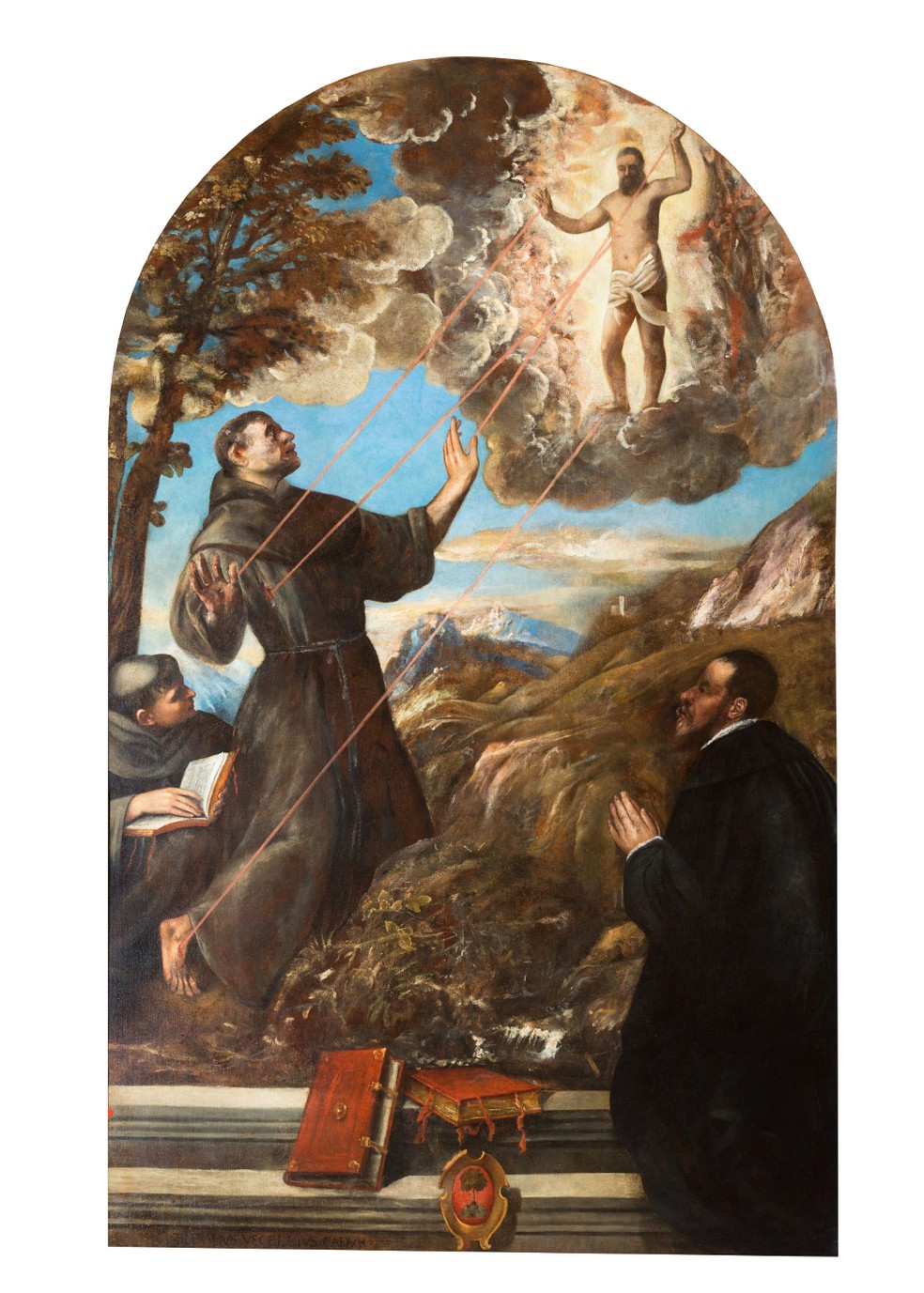 “San Francesco riceve le stimmate” (1570), de Tiziano Vecellio (Foto: Casa Fiat de Cultura/Divulgação)