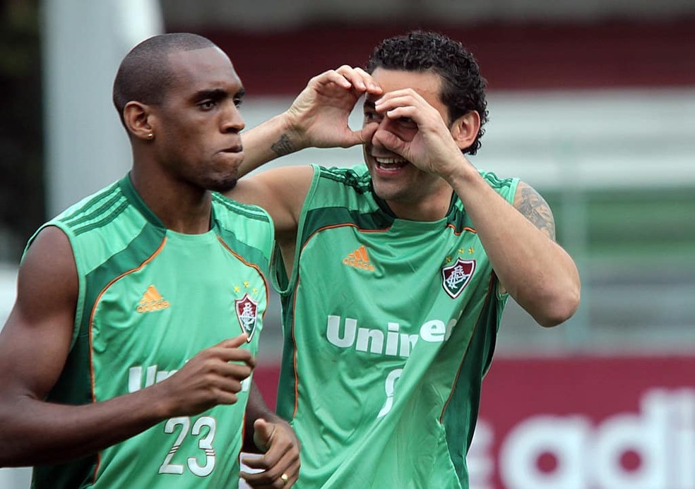 Digão e Fred foram companheiros durante oito anos no Fluminense — Foto: Divulgação