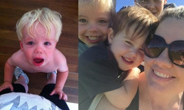A blogueira australiana Claire Shrimpton e seus três filhos (Foto: Reprodução/ Kidspot Australia)