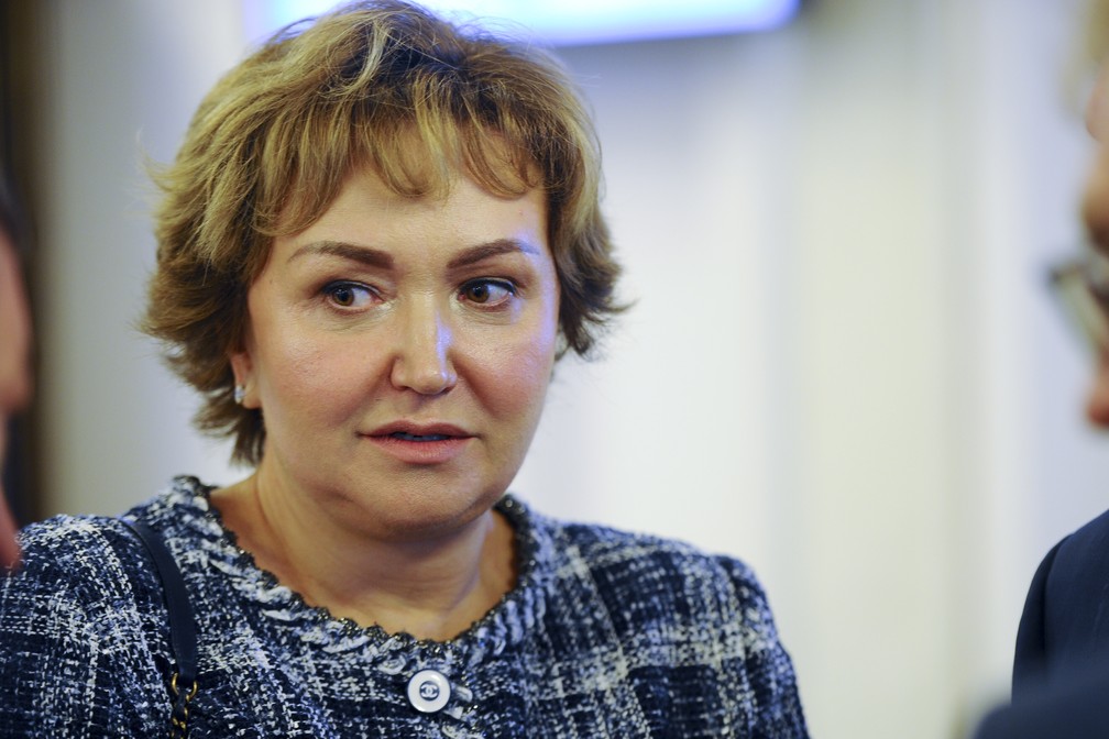 BilionÃ¡ria russa Natalia Fileva, em foto de 2018. â€” Foto: Valery Titievsky/Kommersant Photo via AP