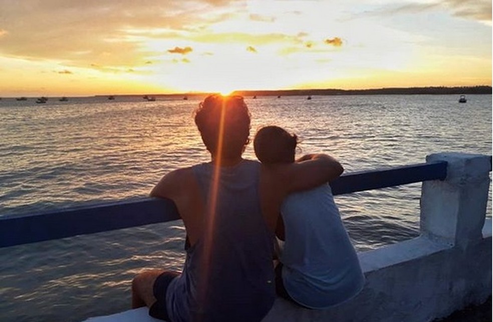 Uma das paradas do casal em Alagoas foi no Pontal de Coruripe — Foto: Reprodução/Instagram