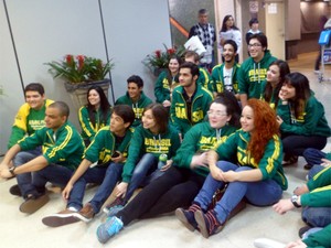 Grupo de brasileiros que escolheram cursar a universidade na Rússia (Foto: Marcos Vinícius de Freitas/ Arquivo Pessoal)