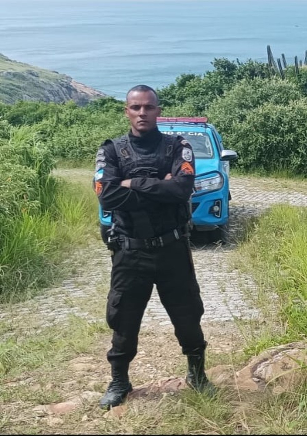 Leandro está há 13 anos na policia militar e já passou por muitas histórias — Foto: Leandro Araújo/Arquivo pessoal