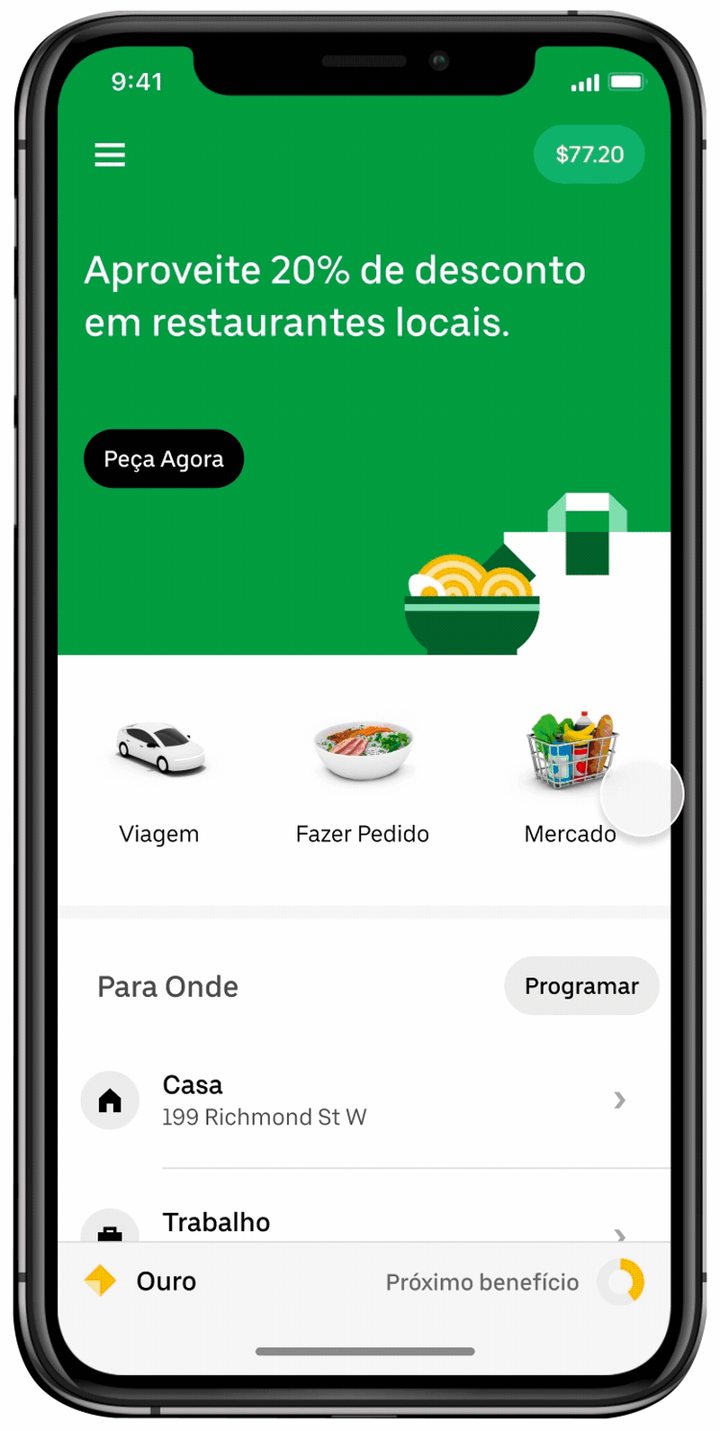 Na função, os usuários poderão fazer pedidos de itens, como bebidas, frutas e congelados, além de vizualisar as informações sobre os produtos (Foto: Divulgação/Uber)