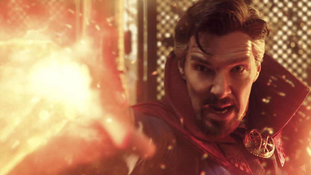 Benedict Cumberbatch numa cena de "Doutor Estranho no Multiverso da Loucura" — Foto: Divulgação