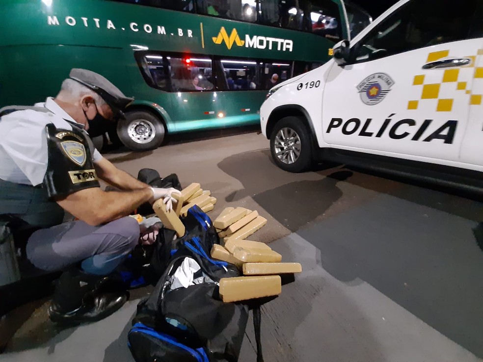 Polícia Rodoviária apreendeu mais de 48 quilos de maconha e skank — Foto: Polícia Rodoviária