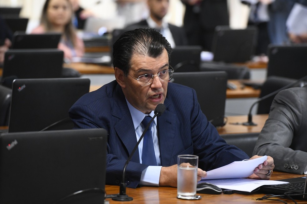 O senador Eduardo Braga (MDB-AM). — Foto: Marcos Oliveira/Agência Senado