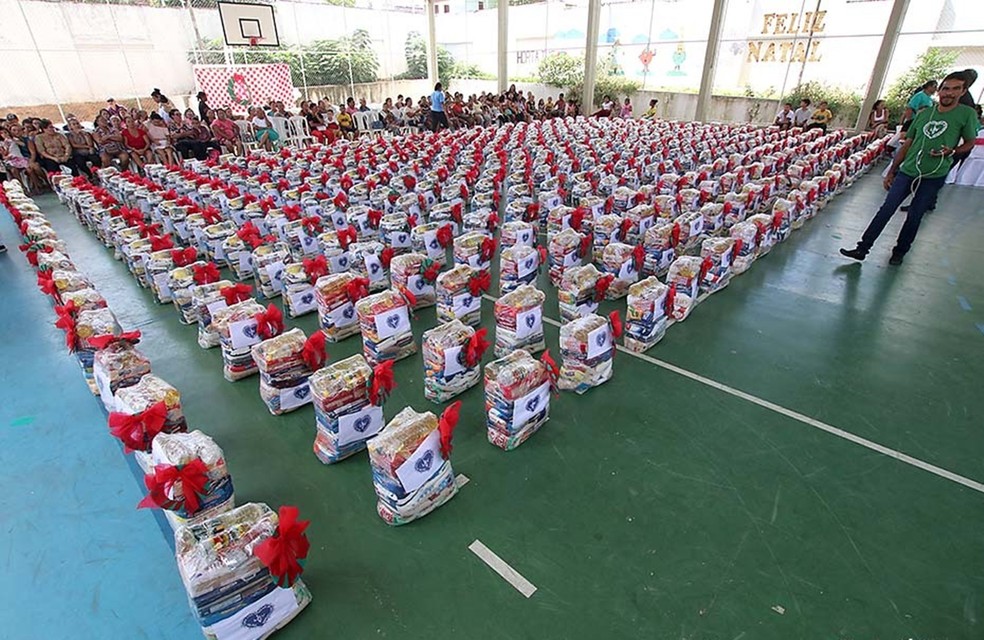 No Rio Grande do Norte, LBV estÃ¡ distribuindo 45 toneladas de alimentos âÂ€Â” Foto: LBV/DivulgaÃ§Ã£o