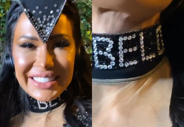 Resultado de imagem para Gracyanne Barbosa usa coleira com nome de Belo