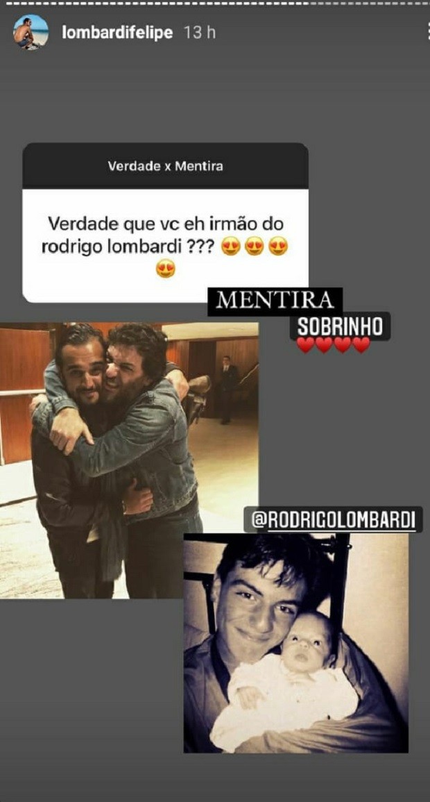 Felipe Lombardi é sobrinho do ator Rodrigo Lombardi (Foto: Reprodução/Instagram)