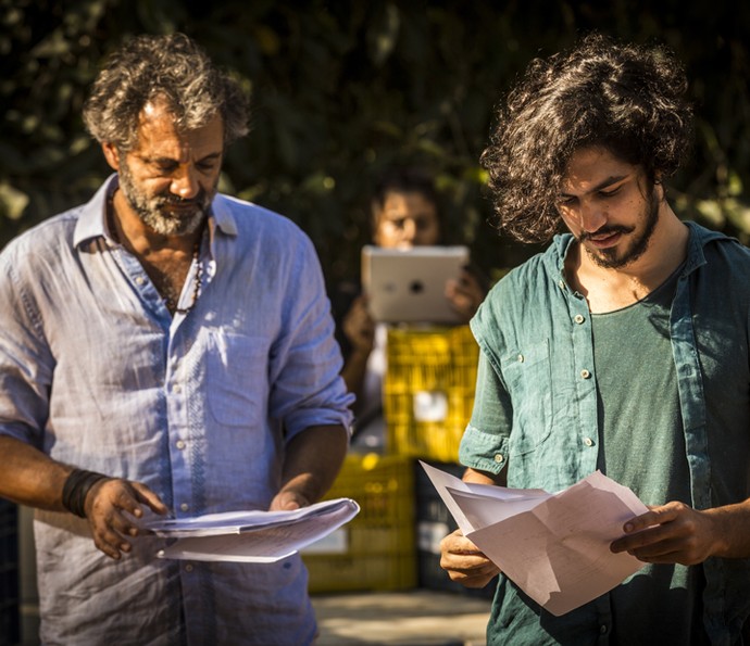Domingos Montagner e Gabriel Leone bateram muito texto nessa novela (Foto: Inácio Moraes / Gshow)