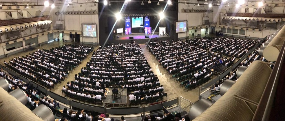 Aulão na Rede 2018 reuniu cerca de 2,4 mil alunos — Foto: Patrick Marques/G1