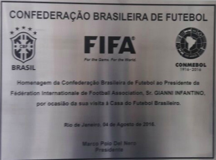 Gianni Infantino CBF (Foto: Divulgação)