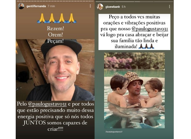 Famosos pedem orações por Paulo Gustavo  (Foto: Reprodução / Instagram )