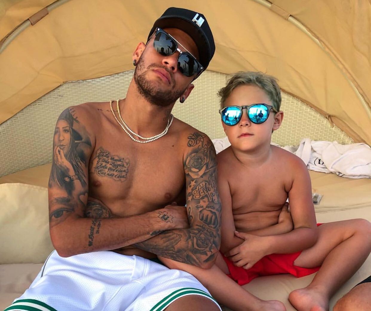 Neymar e Davi Lucca (Foto: Reprodução Instagram)