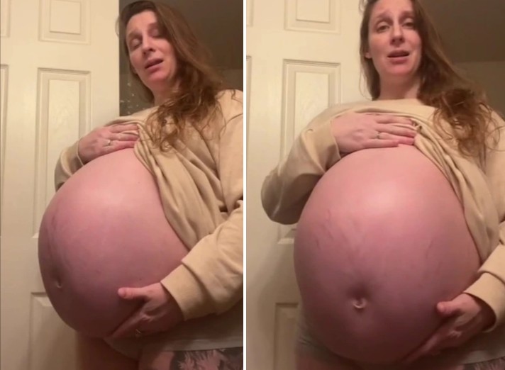 Renae, grávida de 37 semanas, garante que está grávida de apenas um bebê (Foto: Reprodução/The Sun)