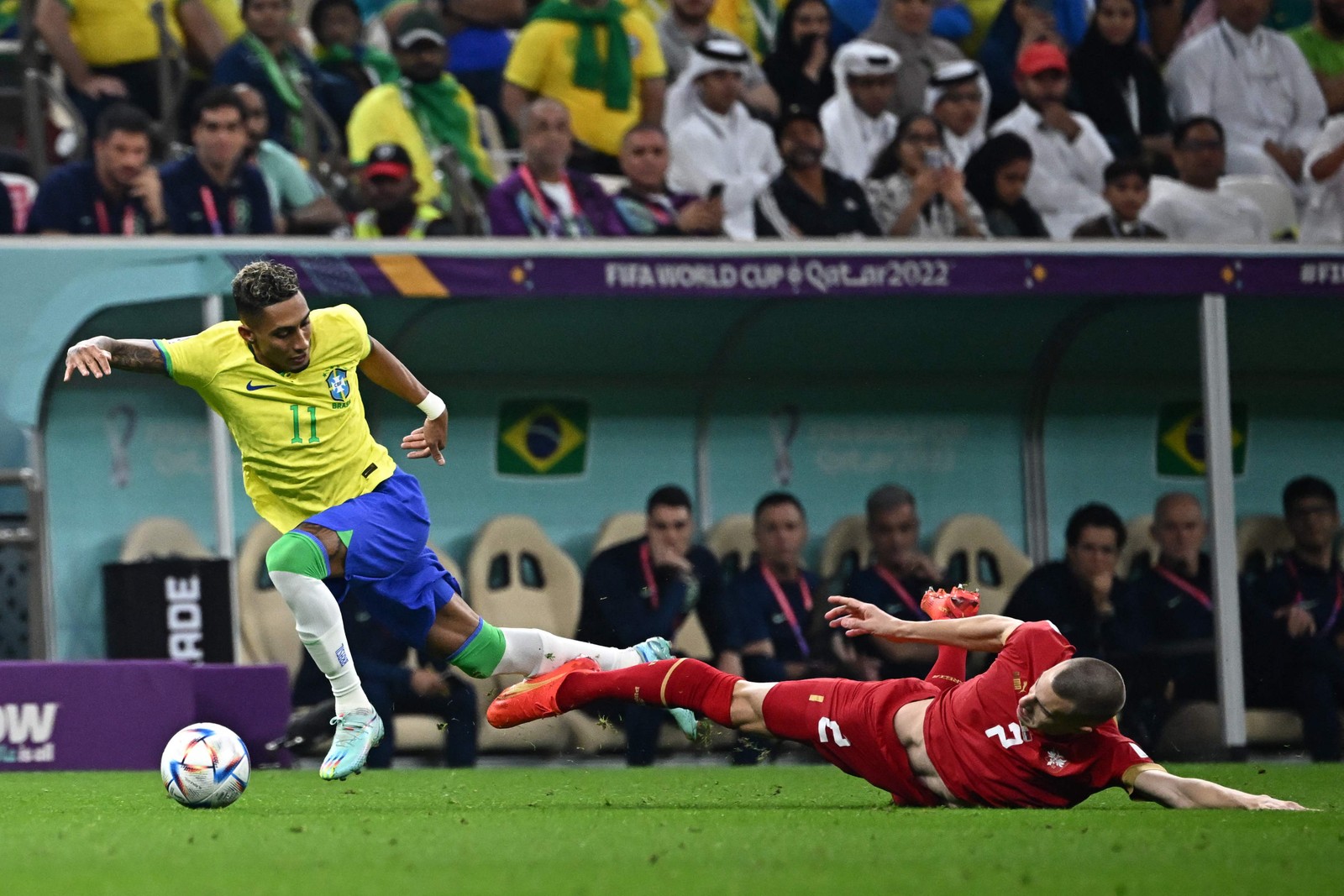 Brasil estreia na Copa do Catar contra a Sérvia — Foto: Anne-Christine POUJOULAT / AFP
