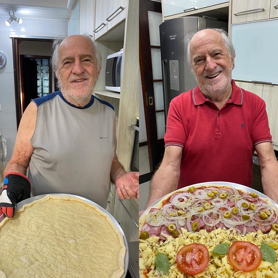 Ary Fontoura e as pizzas (Foto: Reprodução/Instagram)