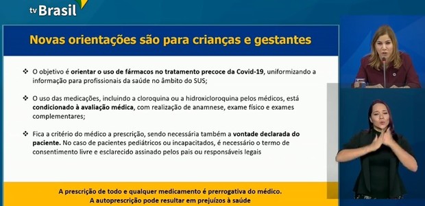 Governo inclui gestantes e crianças em protocolo para uso de cloroquina contra o coronavírus (Foto: Reprodução/TV Brasil)