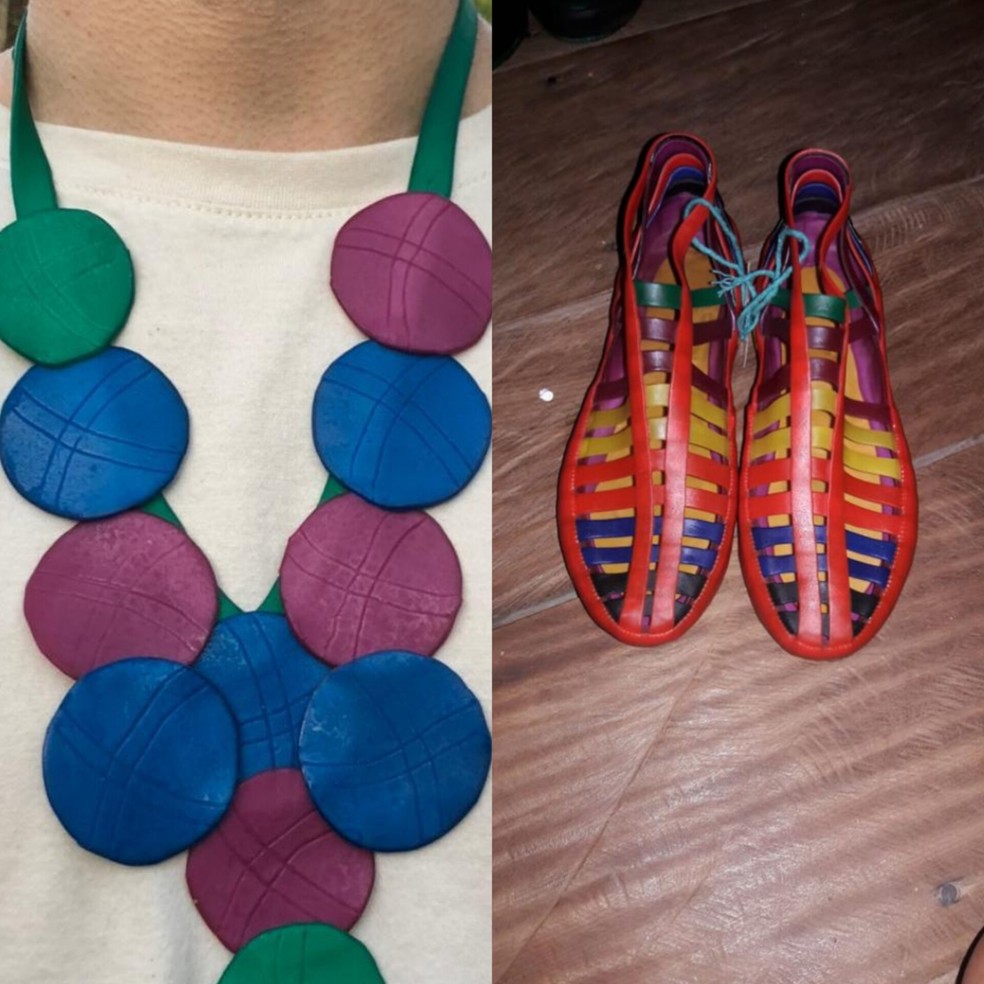 Seringueiro usa a borracha para produzir calçados, joias, cintos e uma variedade de peças e acessórios — Foto: Arquivo pessoal