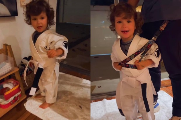 Giovanna Ewbank mostra Zyan usando kimono para aula de jiu-jitsu (Foto: Instagram)