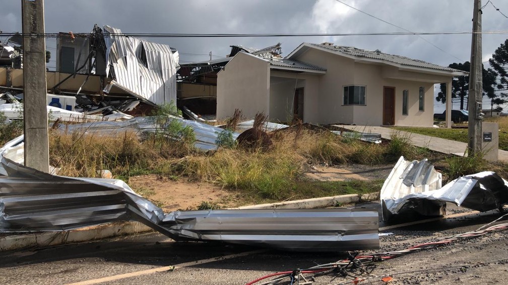 Campos Novos (SC) após tornado — Foto: Ascom Campos Novos/Divulgação