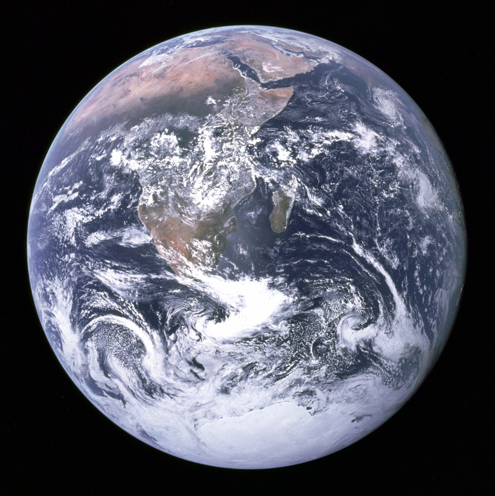 Vista da Terra pela tripulação Apollo 17. — Foto: NASA Content Administrator