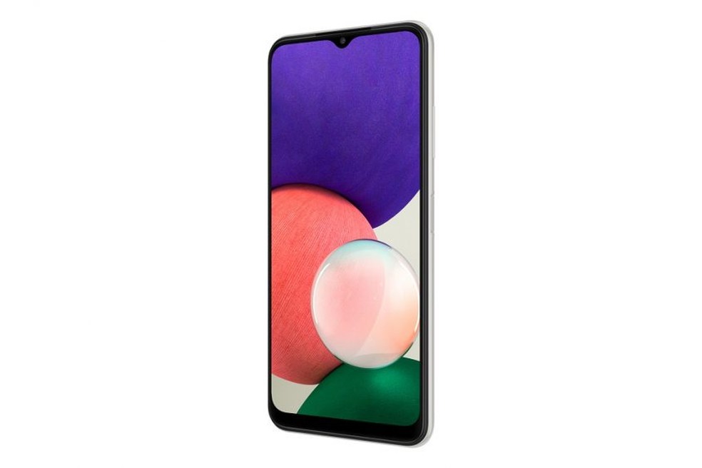 A tela de 6,4 polegadas do Galaxy A22 traz taxa de atualização de 90 Hz — Foto: Divulgação/Samsung