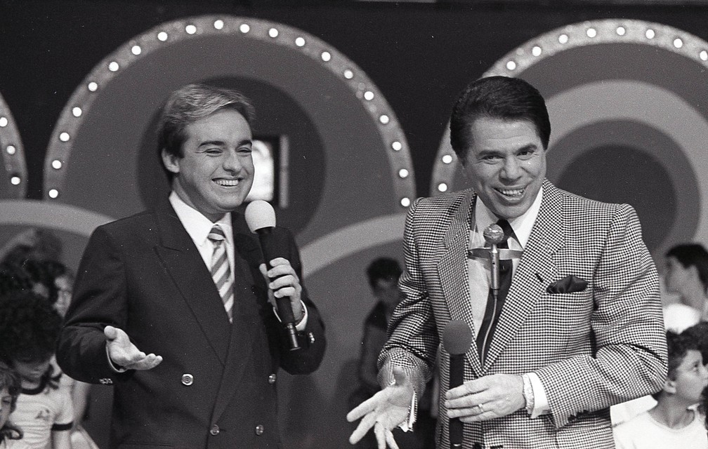 Gugu Liberato e Silvio Santos no programa 'Roletrando' — Foto: Moacyr dos Santos/Acervo do SBT