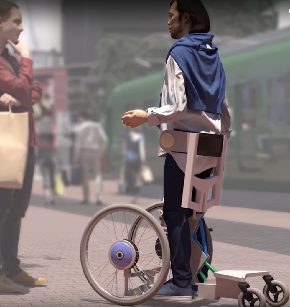 Qolo, dispositivo que reproduz um exoesqueleto para deficientes — Foto: Reprodução/Team Qolo