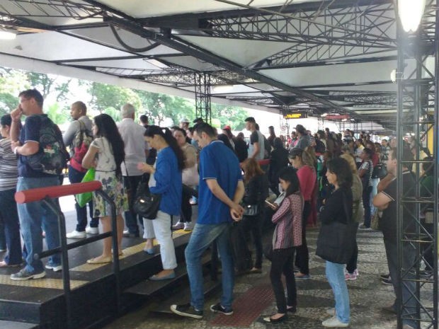 Usuários do transporte público enfrentam fila por causa da greve em Curitiba  (Foto: Divulgação/Sindimoc)