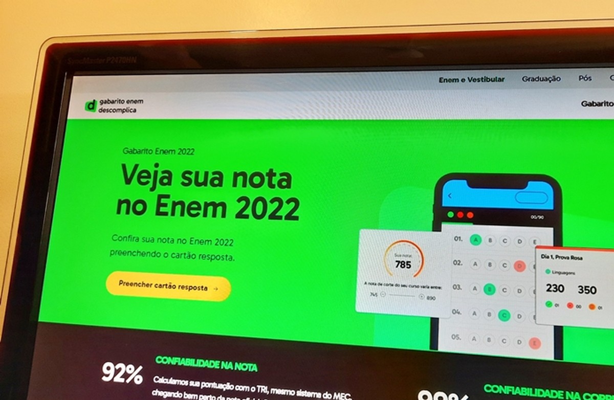 Gabarito do Enem 2022: como ver as respostas da prova pelo Descomplica