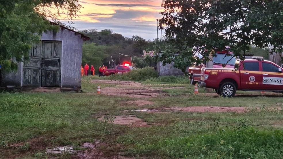 Local onde helicóptero caiu, no interior do Rio Grande do Norte — Foto: Heber Farias