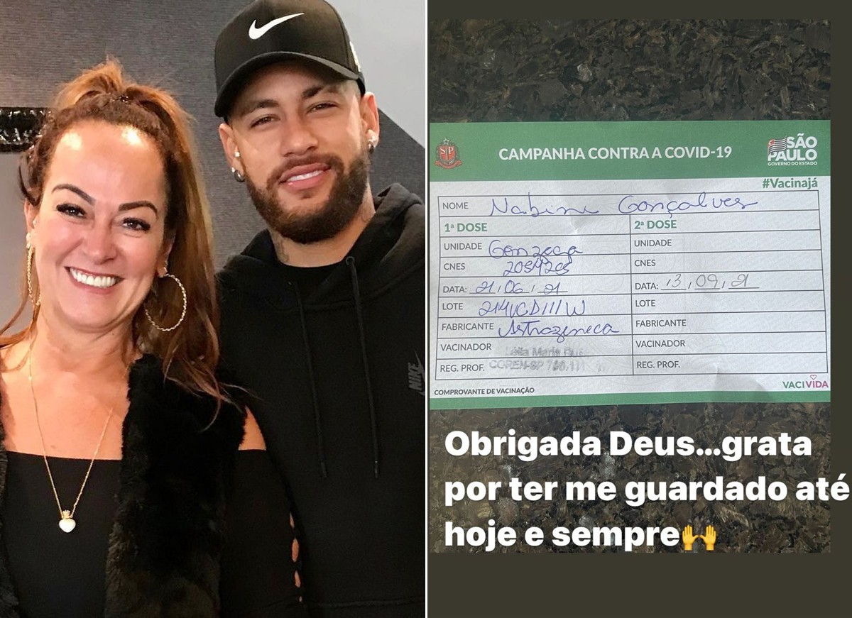 Nadine Gonçalves é vacinada contra a Covid-19 (Foto: Reprodução / Instagram)