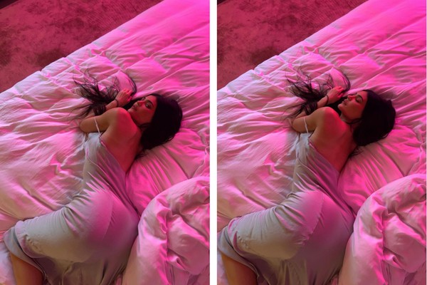 Kylie Jenner publica ensaio quentíssimo sem sutiã na cama  (Foto: Reprodução/Instagram)
