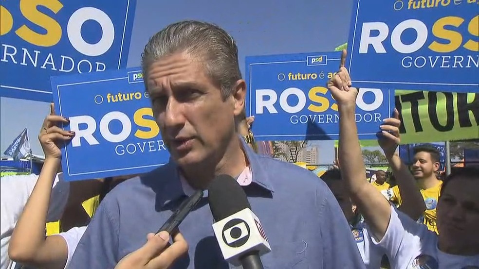 Rogério Rosso (PSD), candidato ao governo do DF, durante convenção do partido (Foto: TV Globo/Reprodução)