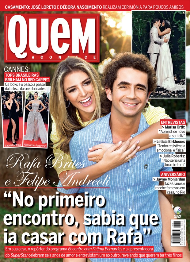 Felipe Andreoli e Rafa Brites estampam capa da QUEM (Foto: Cauê Moreno/Ed. Globo)