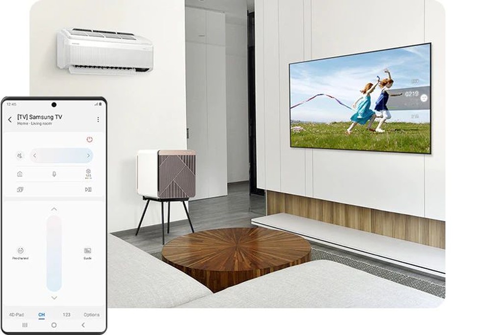 SmartThings possui um controle remoto virtual para smart TVs — Foto: Divulgação/Samsung