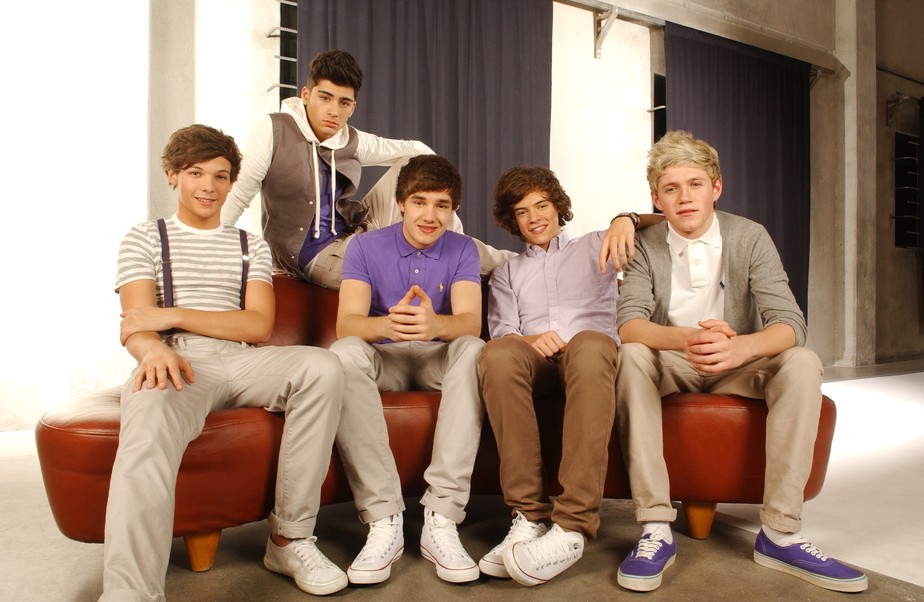 Os meninos do One Direction, na época da formação da banda.