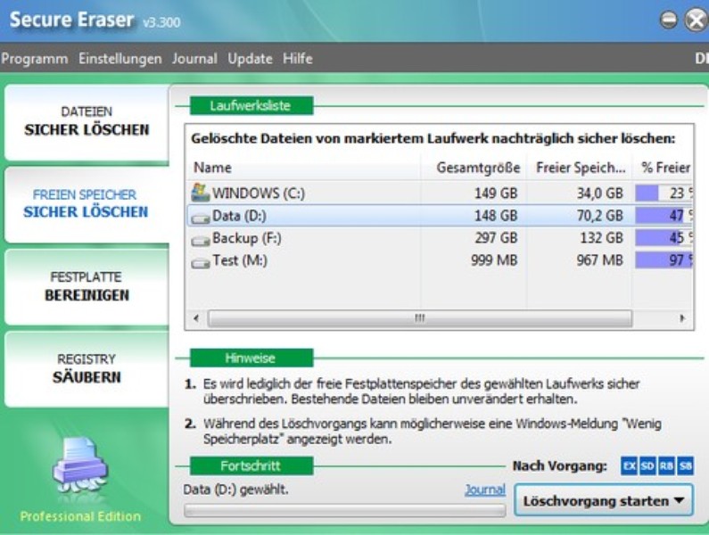 ASCOMP Secure Eraser Professional 6.002 free instals