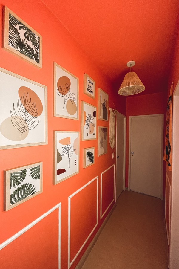 Décor do dia: corredor laranja com decoração instagramável (Foto: Arquivo pessoal)